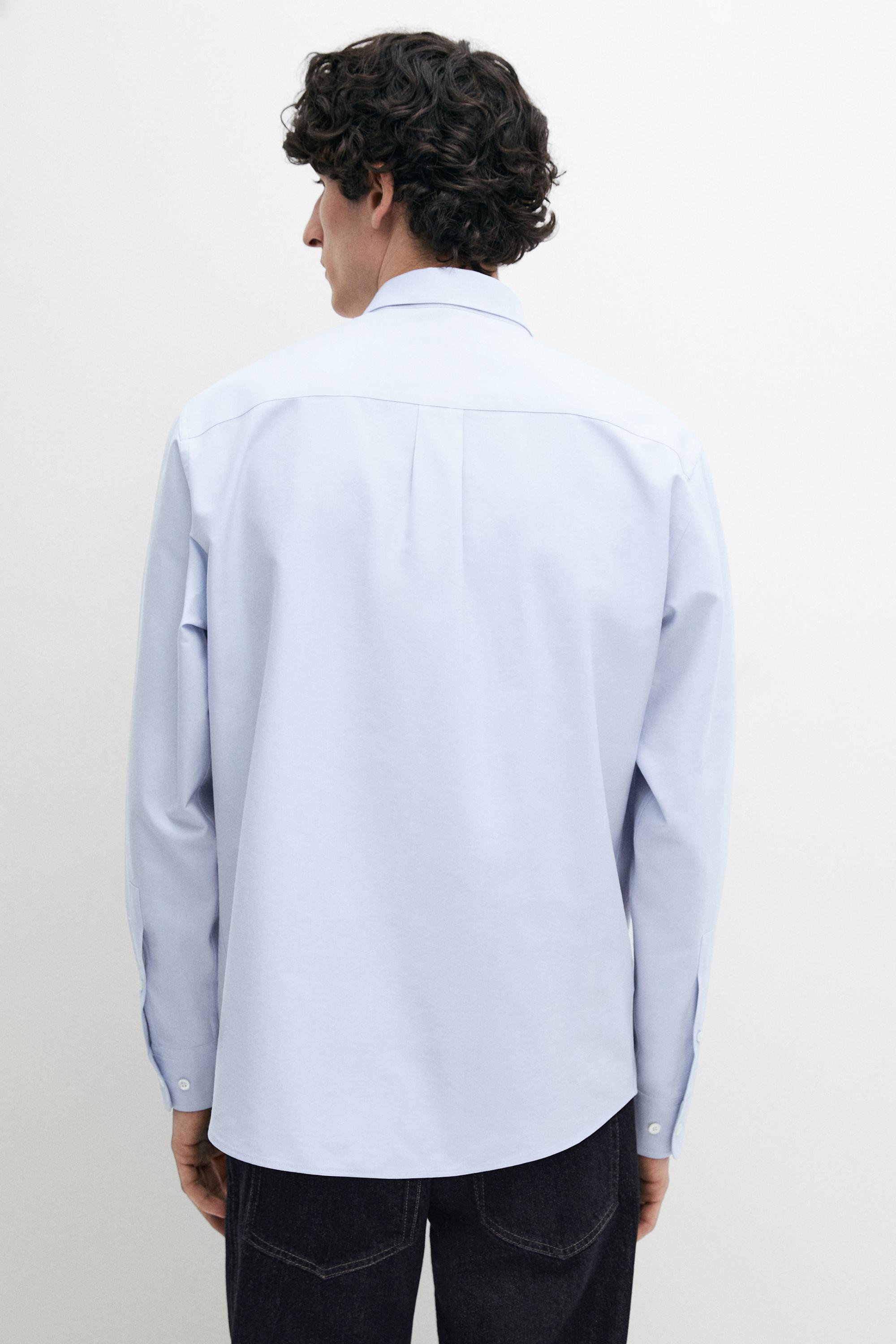 Slim fit cotton blend shirt